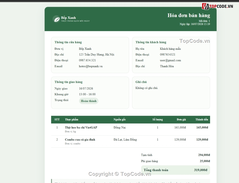 Web ẩm thực,bán thực phẩm,thực phẩm sạch